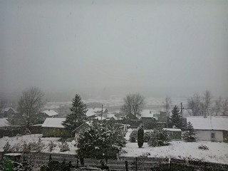 Первый большой снег пошел сегодня в Уссурийске