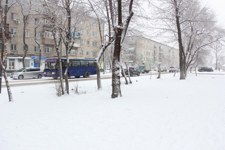 Снегопад обрушился на Уссурийск